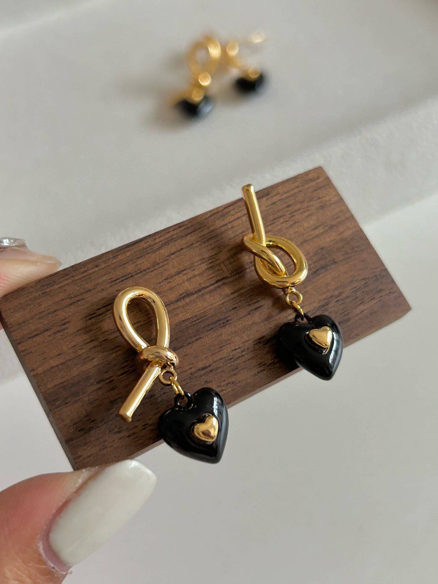 Cocoa Caramel Black Onyx Earrings