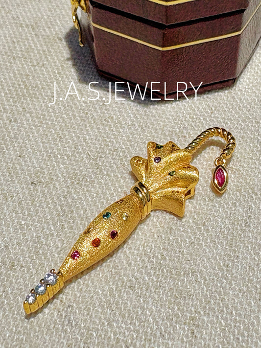 Vintage Umbrella Charm Pendant