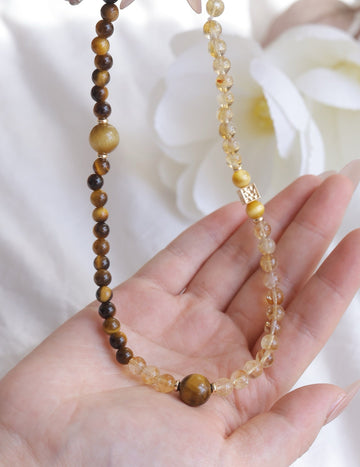 Golden Radiance Tiger's Eye and Citrine Crystal Bracelet