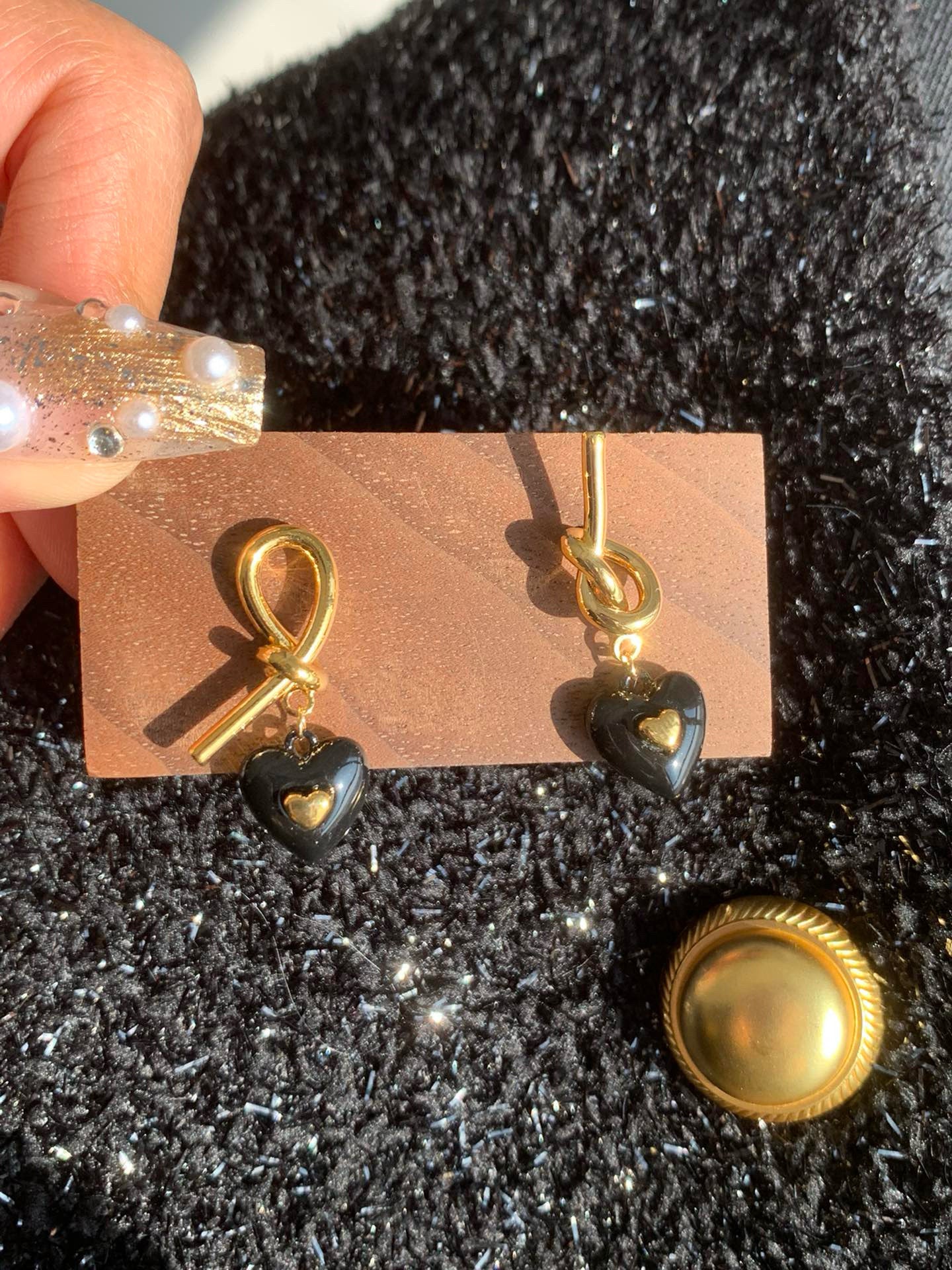 Cocoa Caramel Black Onyx Earrings