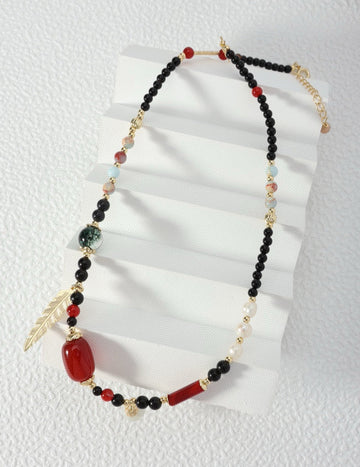 Red Agate Crystal Necklace