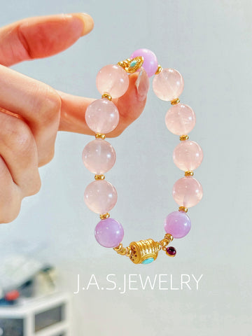 Rose Crystal & Kunzite Harmony Bracelet