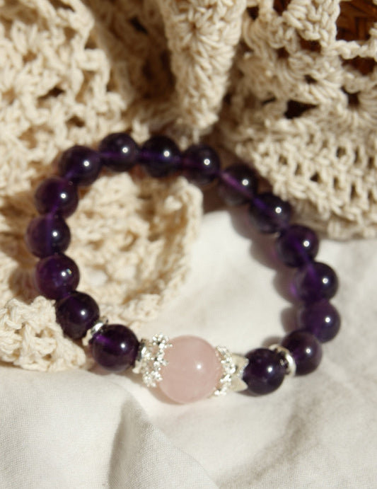 Amethyst Galaxy Inner Peace Crystal Bracelet