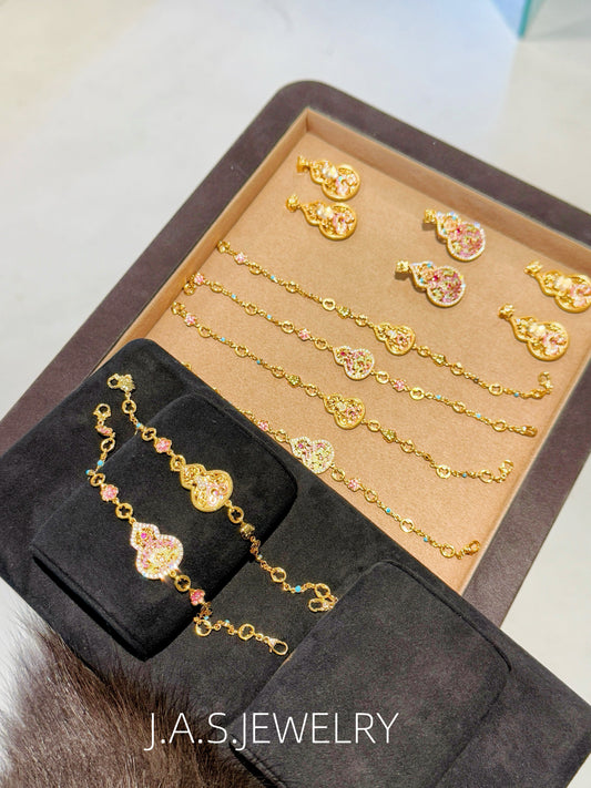 Double Sided Fortune & Grace Pendant and Bracelet