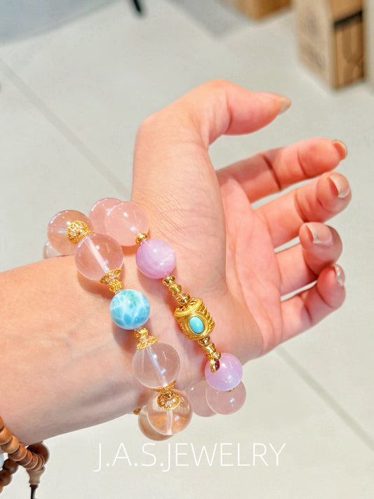 Rose Crystal & Kunzite Harmony Bracelet