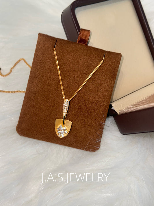 Golden Shovel Pendant Necklace