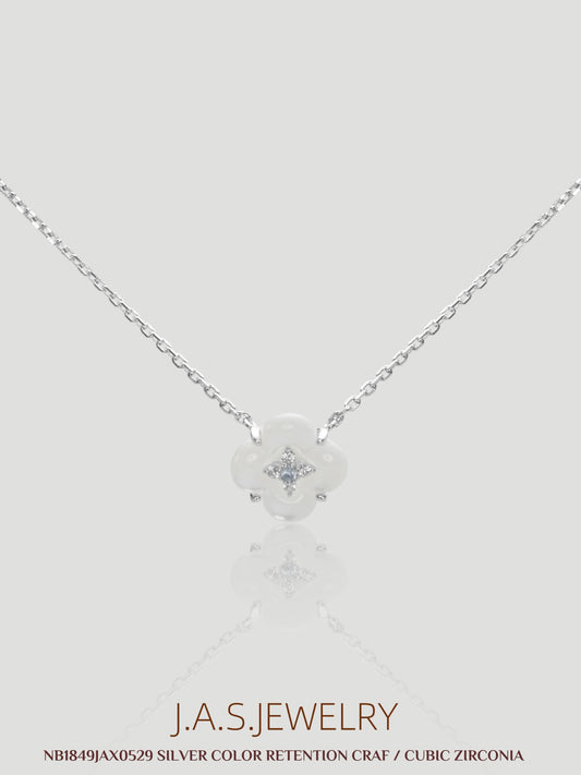 Winter Romance Natural White Mother-of-Pearl Necklace & Earrings