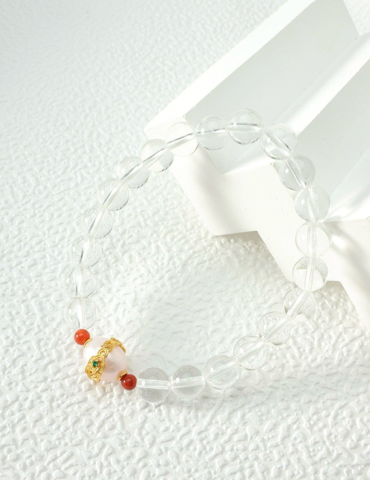 8mm White Crystal Energy Cleansing and Spiritual Growth Bracelet