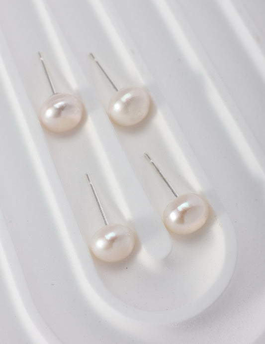 Special Offer! Classic 6mm Freshwater Pearl & 925 Sterling Silver Earrings