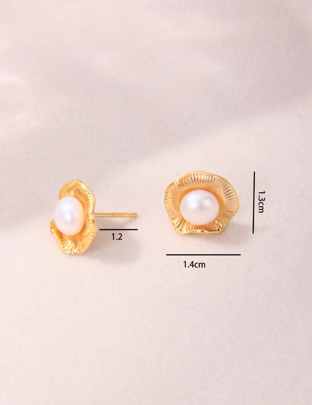 S925 Silver Flower Pearl Stud Earrings