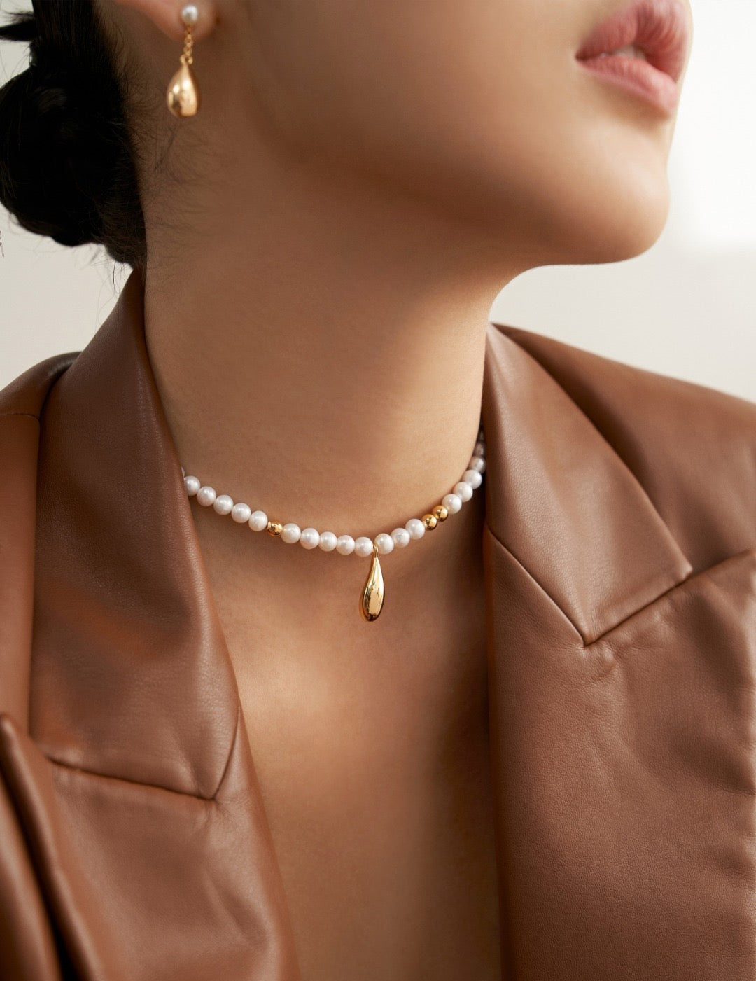 Golden Drop Fresh Water Pearl Necklace