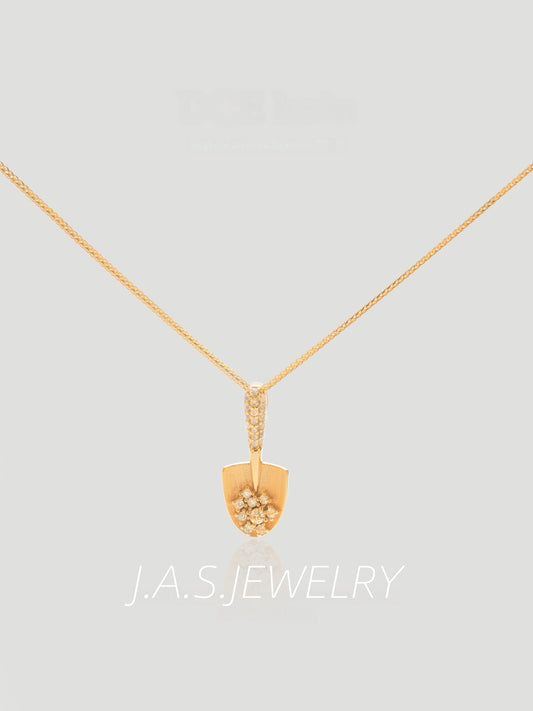 Golden Shovel Pendant Necklace