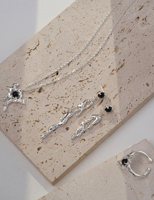 Turbid Day Series - White Gold Necklace