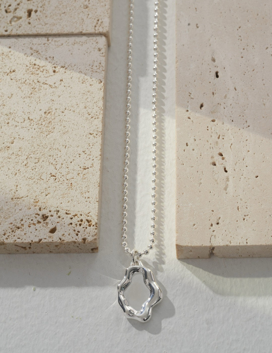 Mirror Lake Series Silver Pearl Necklace