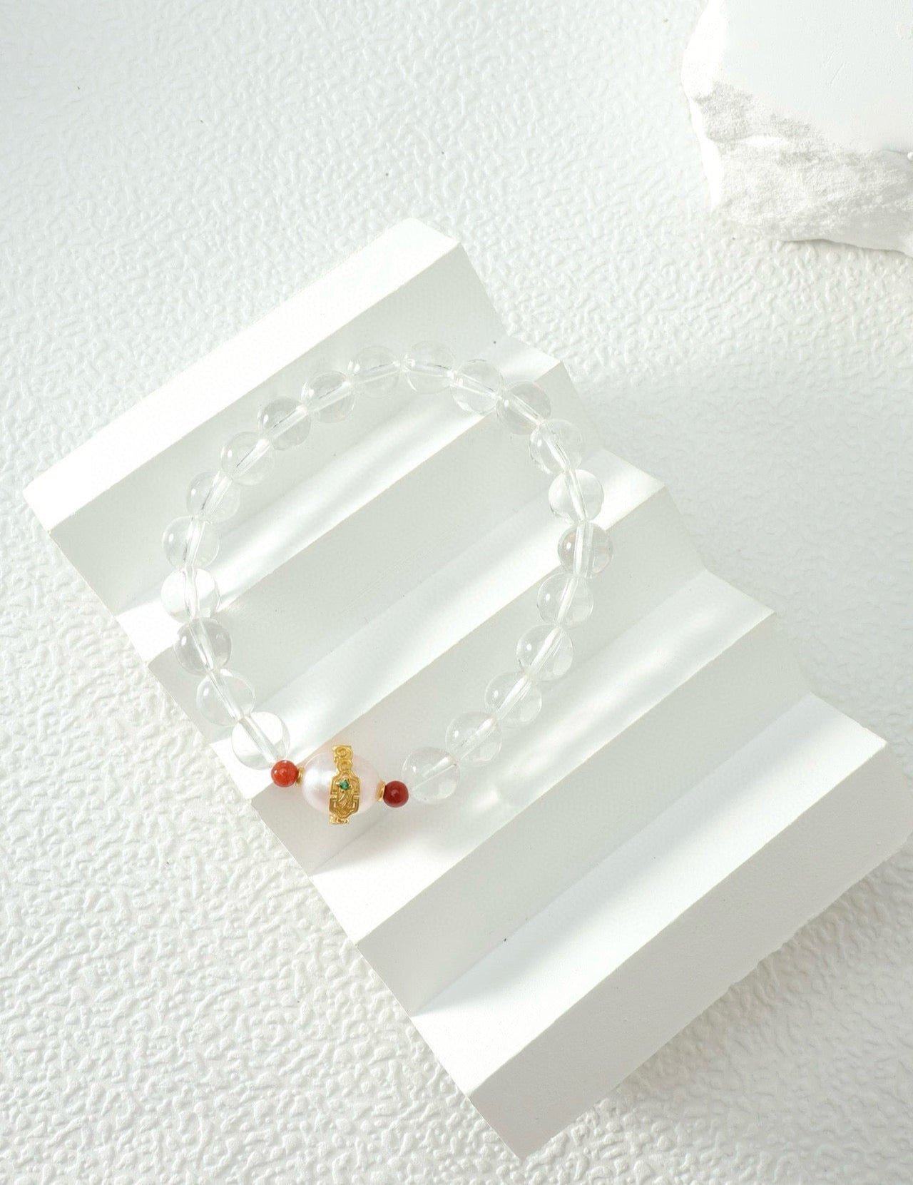 8mm White Crystal Energy Cleansing and Spiritual Growth Bracelet