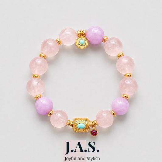 Rose Crystal & Kunzite Harmony Bracelet