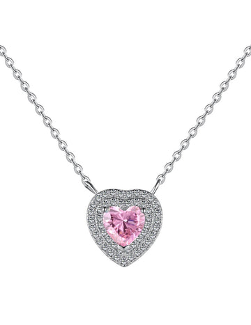 Heart’s Radiance -Zirconia Sterling Silver Necklace